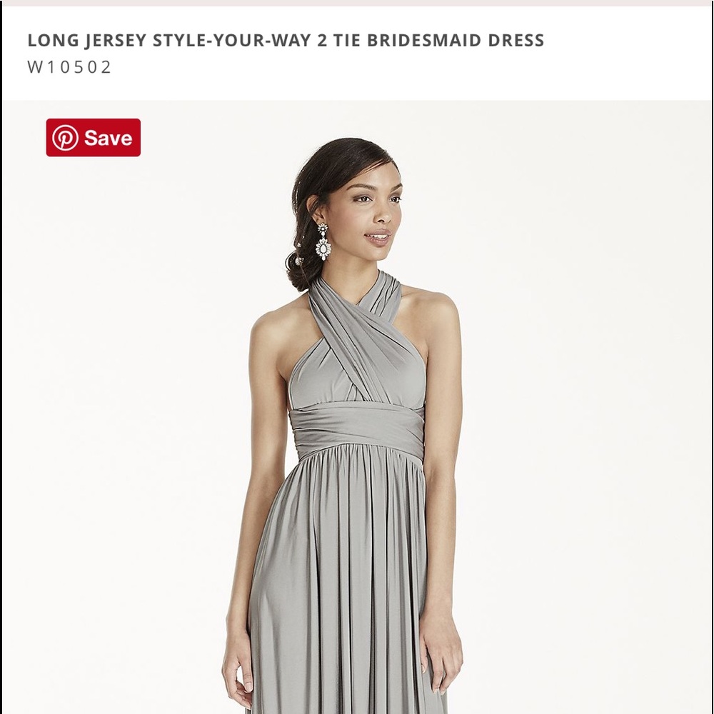 David’s Bridal Long Jersey Tie Dress